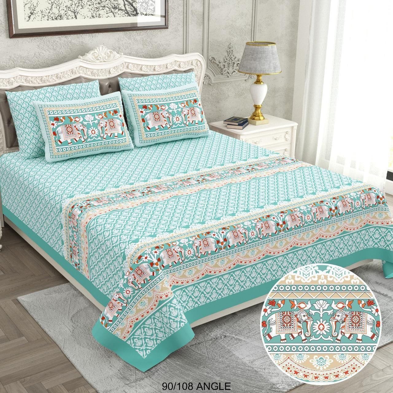 Cotton Viscose Printed Double Bedsheet