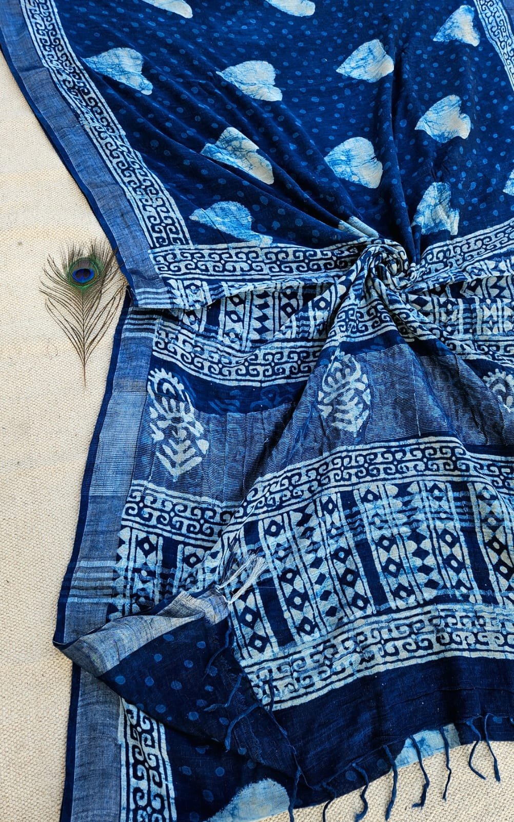 Cotton Linen Printed Saree