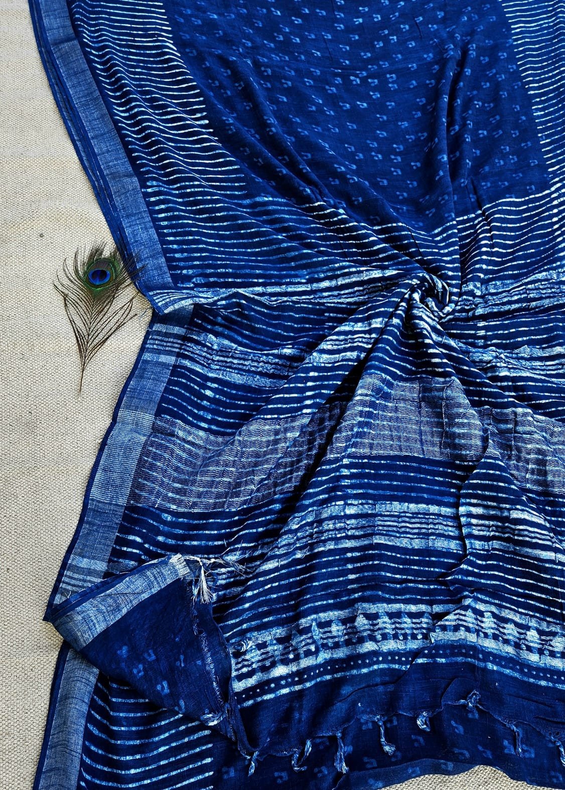 Cotton Linen Printed Saree