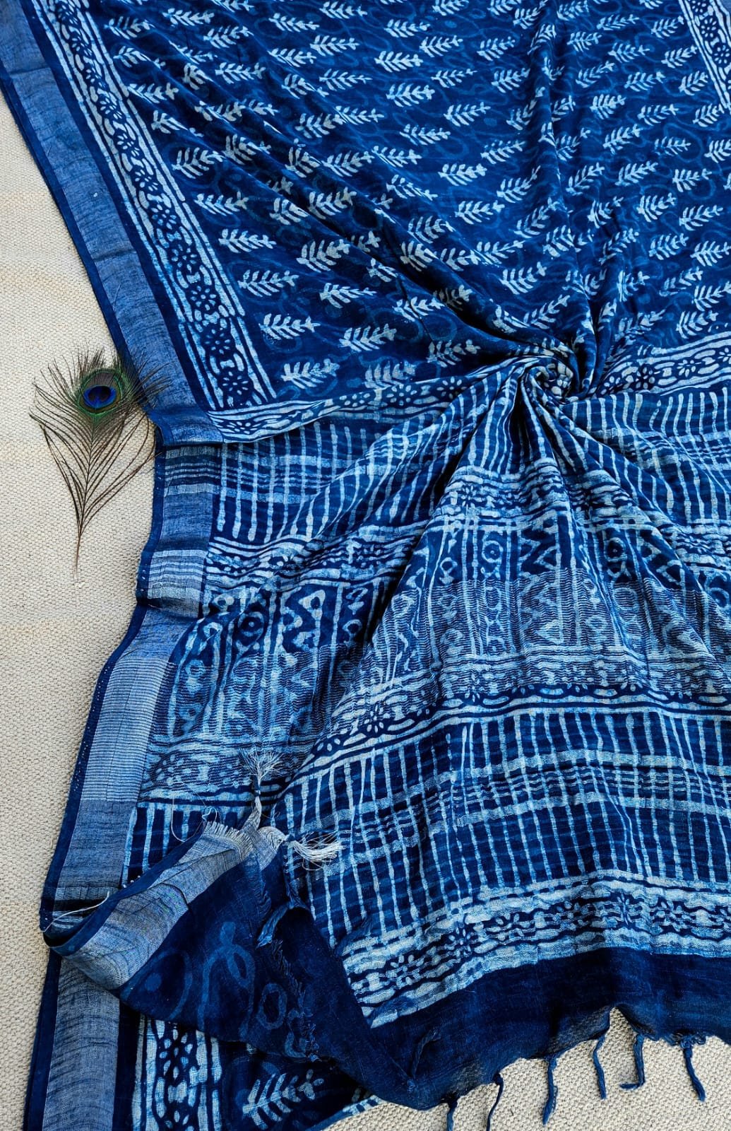 Cotton Linen Printed Saree