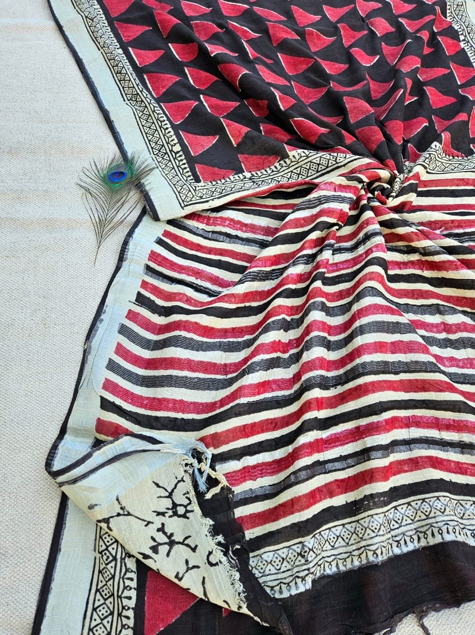 Cotton Linen Printed Saree