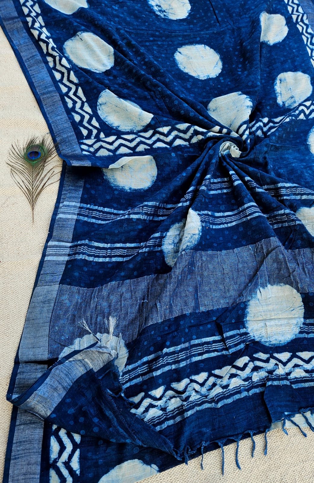 Cotton Linen Printed Saree