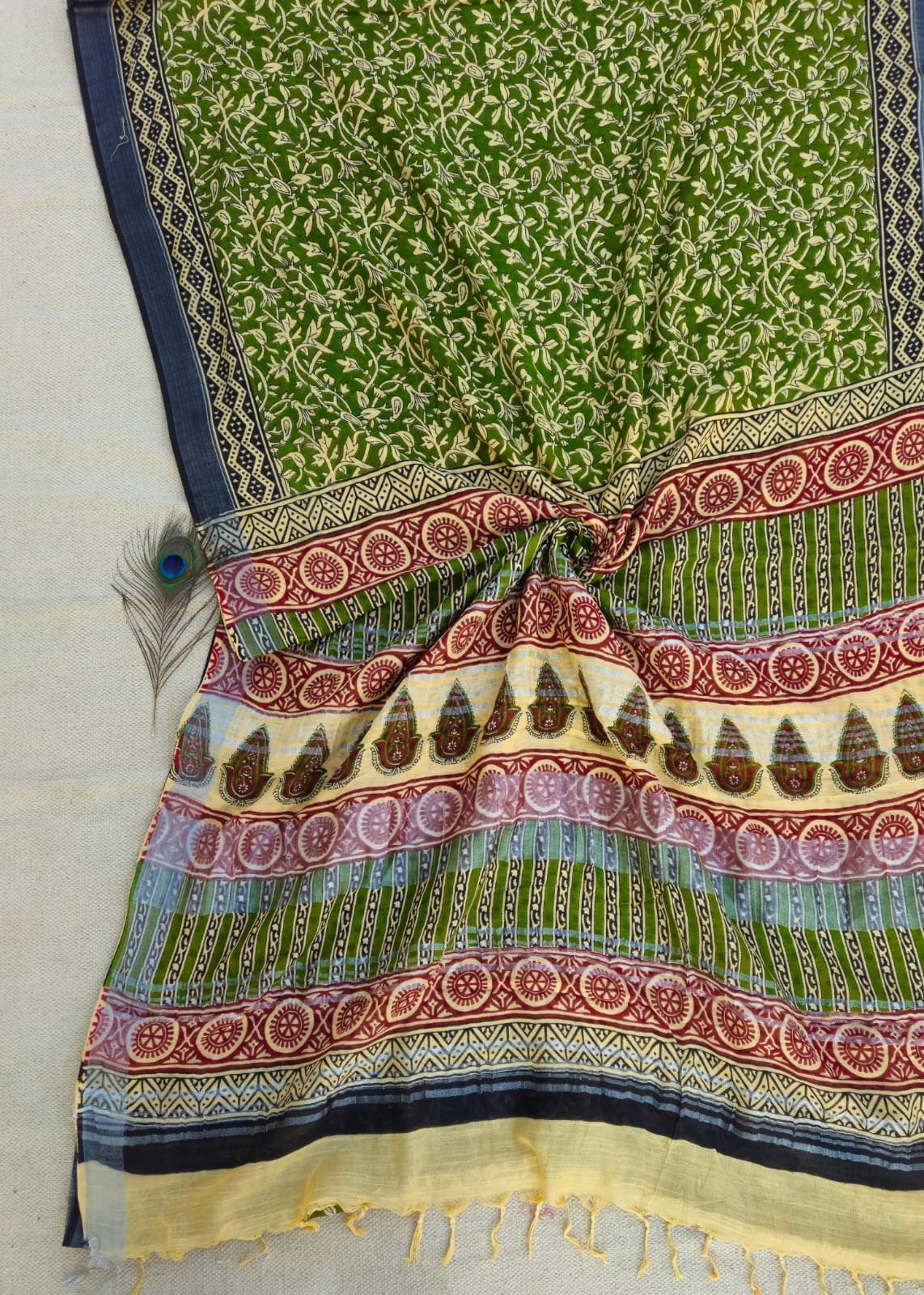 Cotton Linen Printed Saree