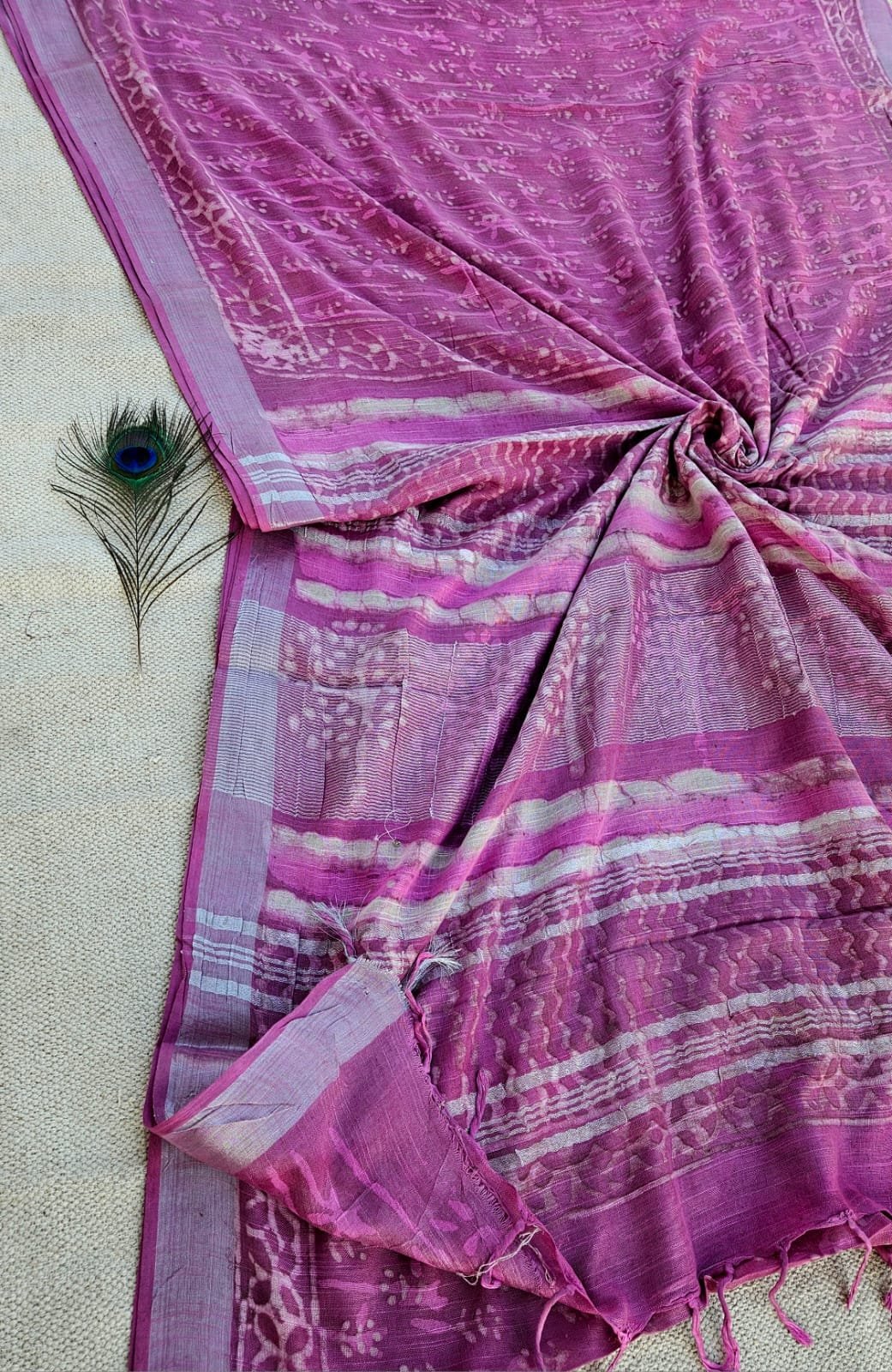 Cotton Linen Printed Saree