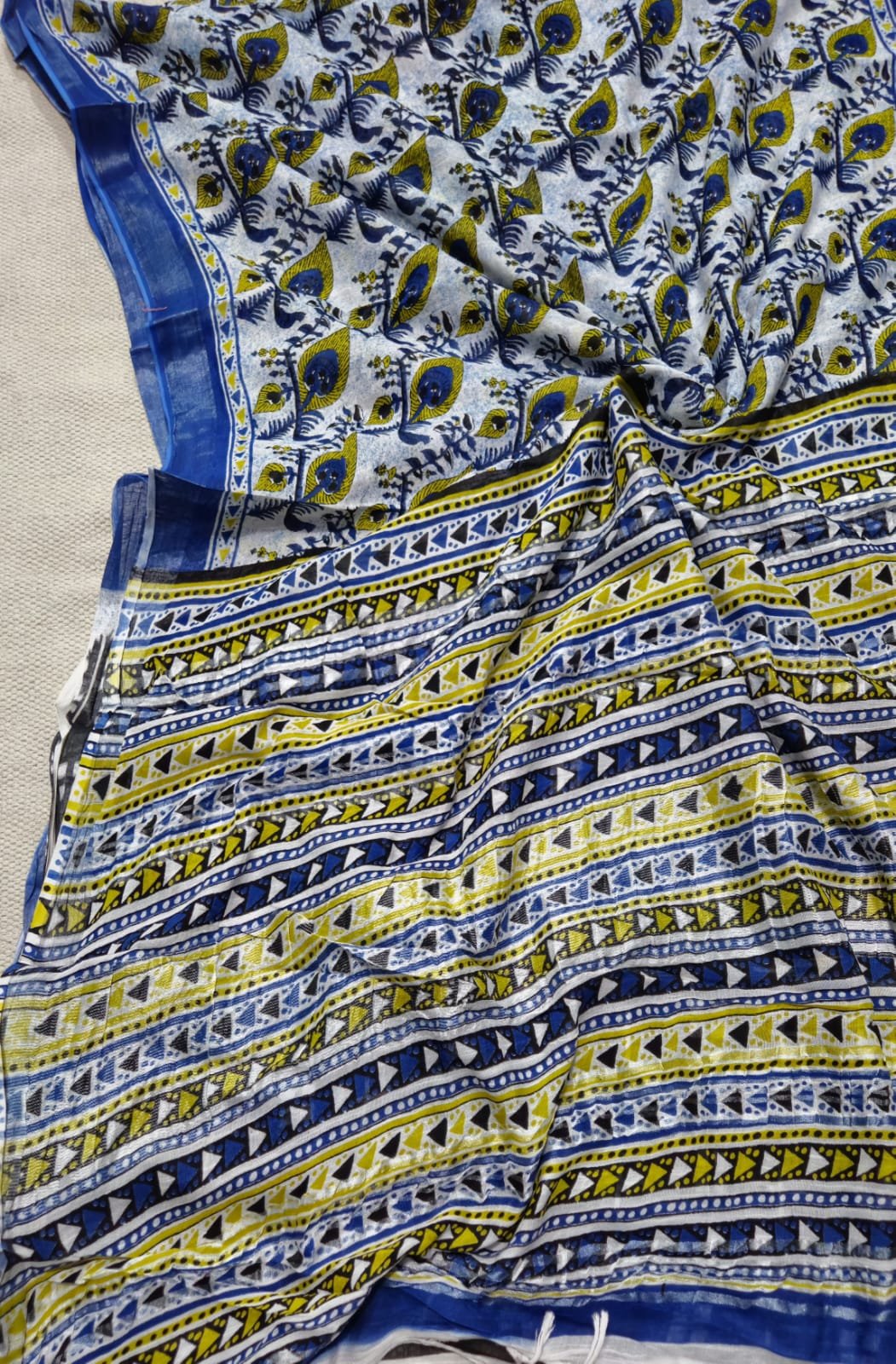 Cotton Linen Printed Saree