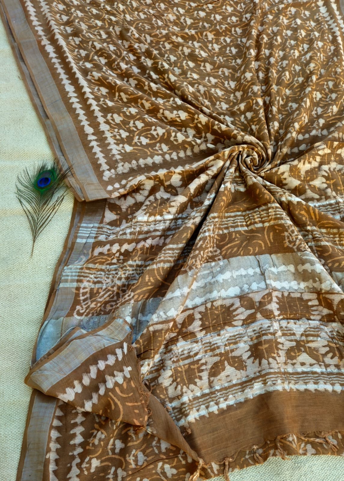 Cotton Linen Printed Saree
