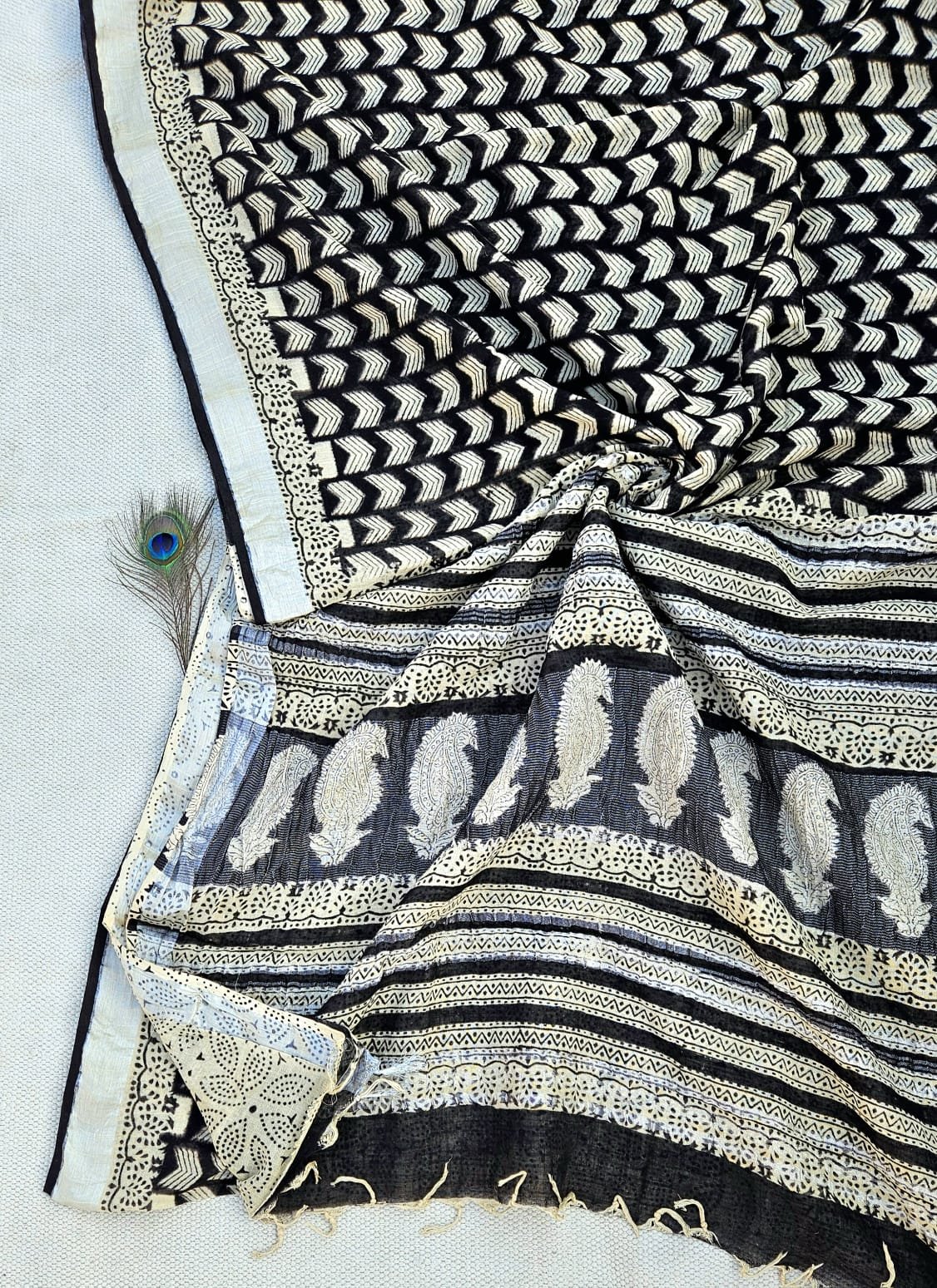 Cotton Linen Printed Saree