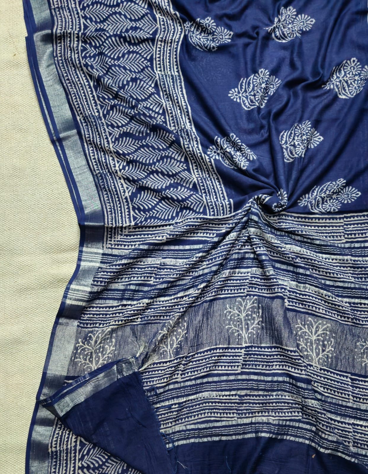 Cotton Linen Printed Saree