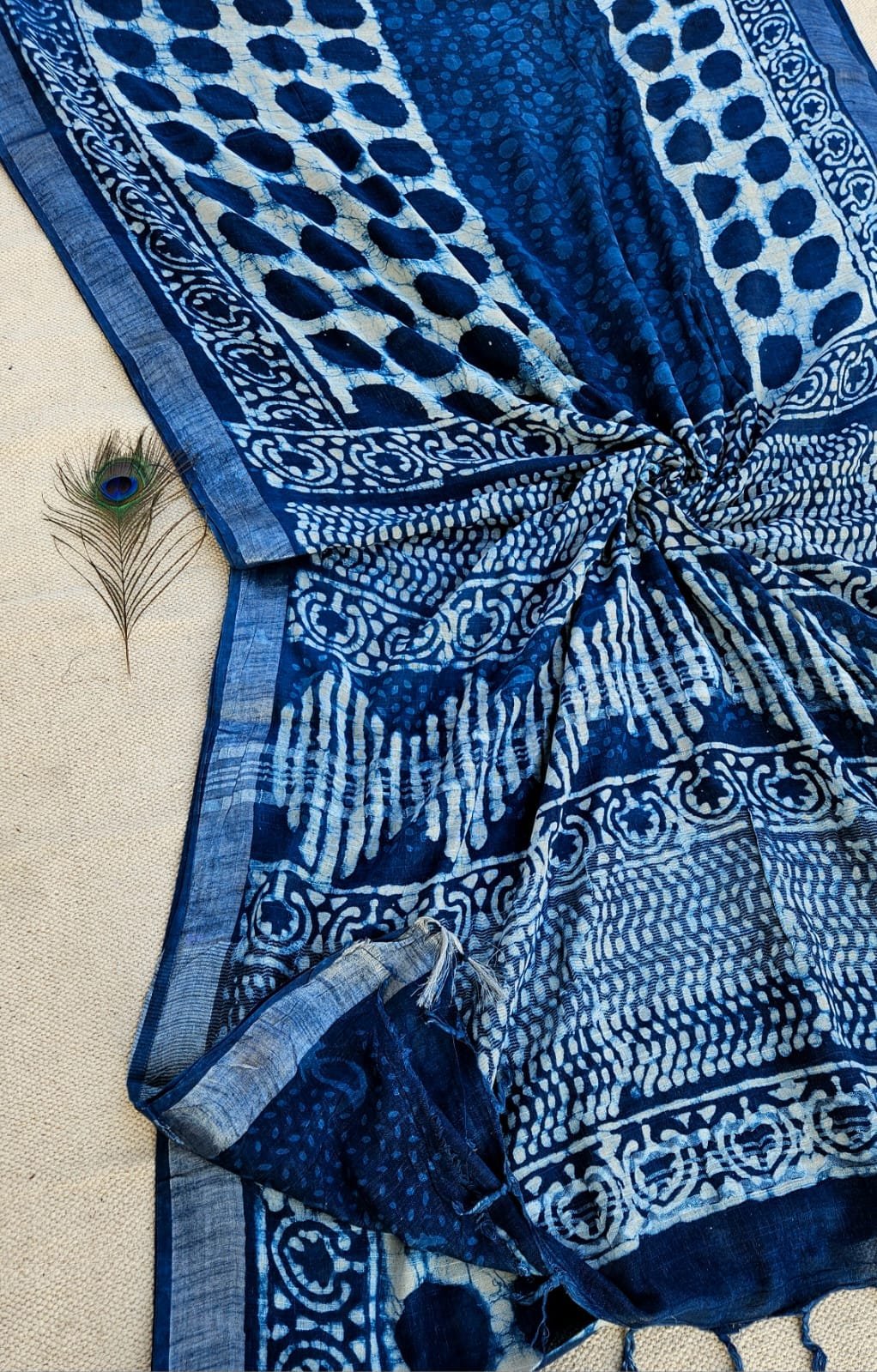Cotton Linen Printed Saree