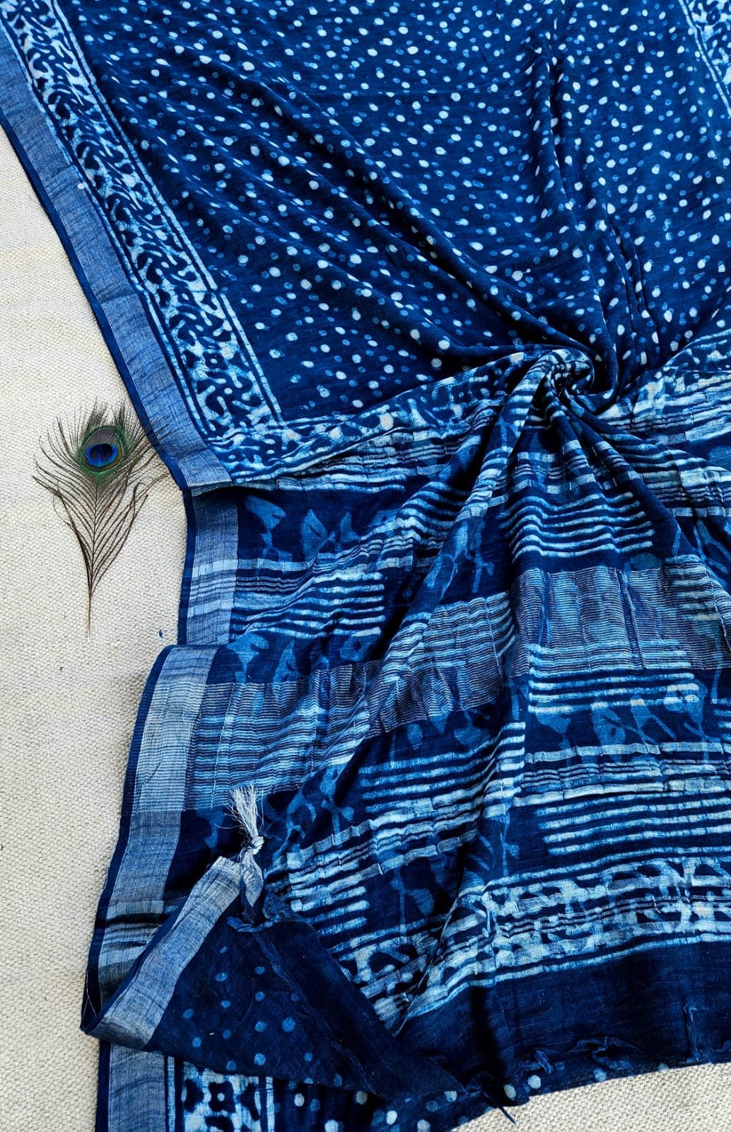 Cotton Linen Printed Saree