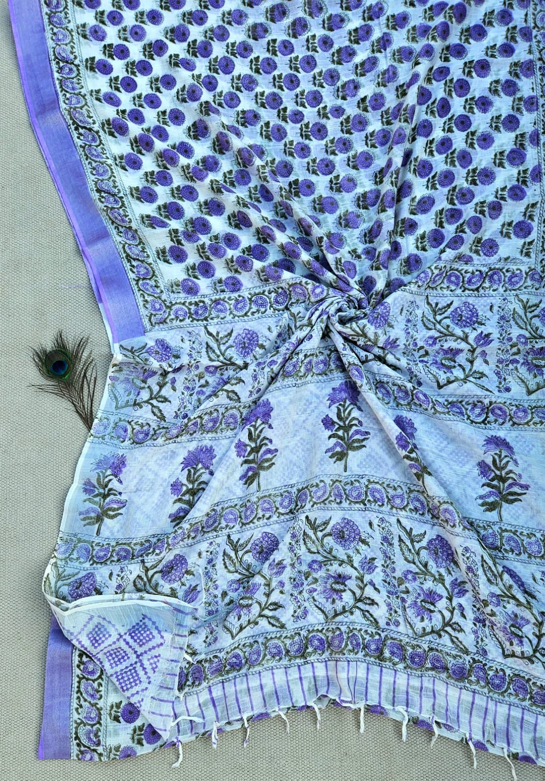 Cotton Linen Printed Saree
