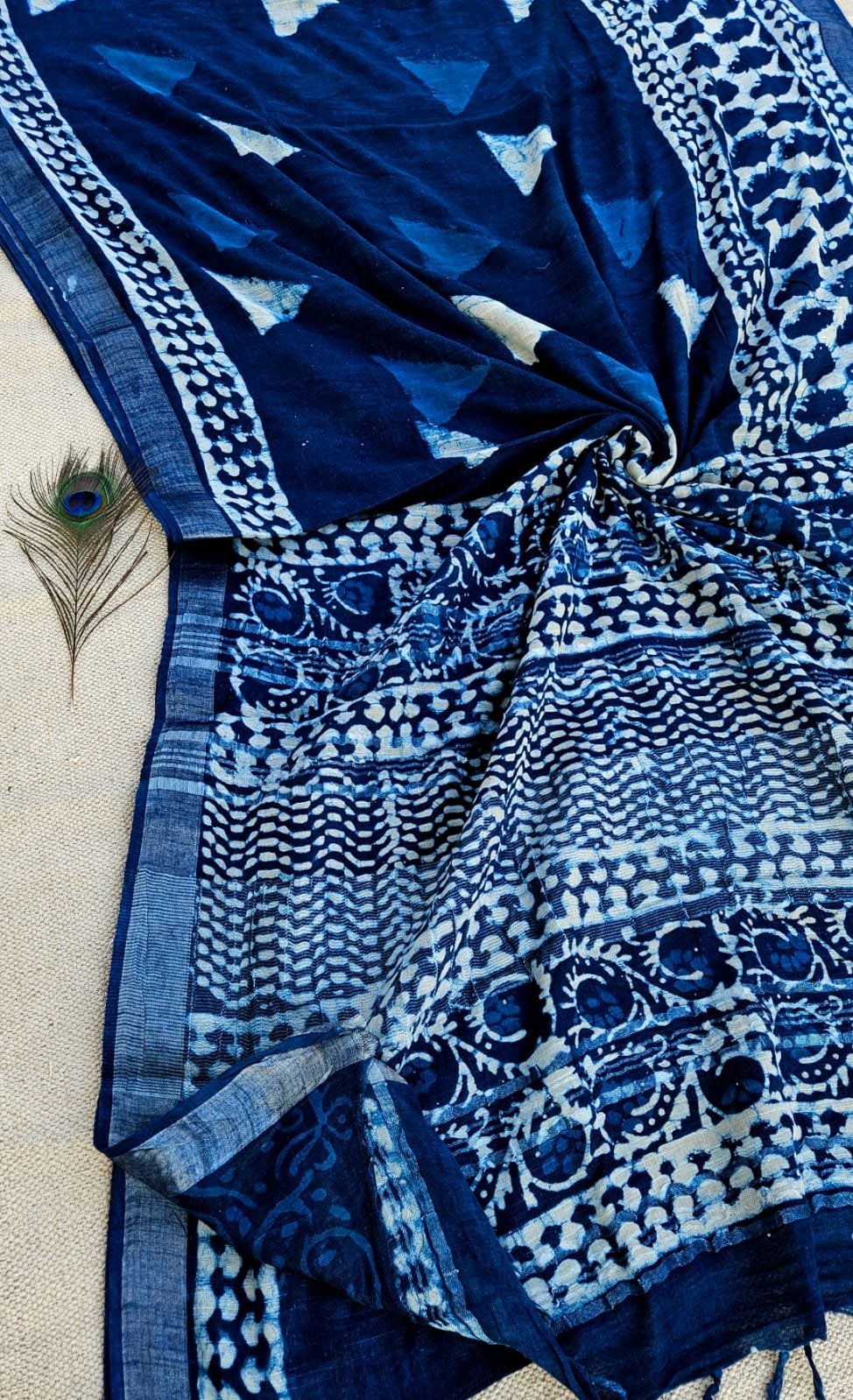 Cotton Linen Printed Saree