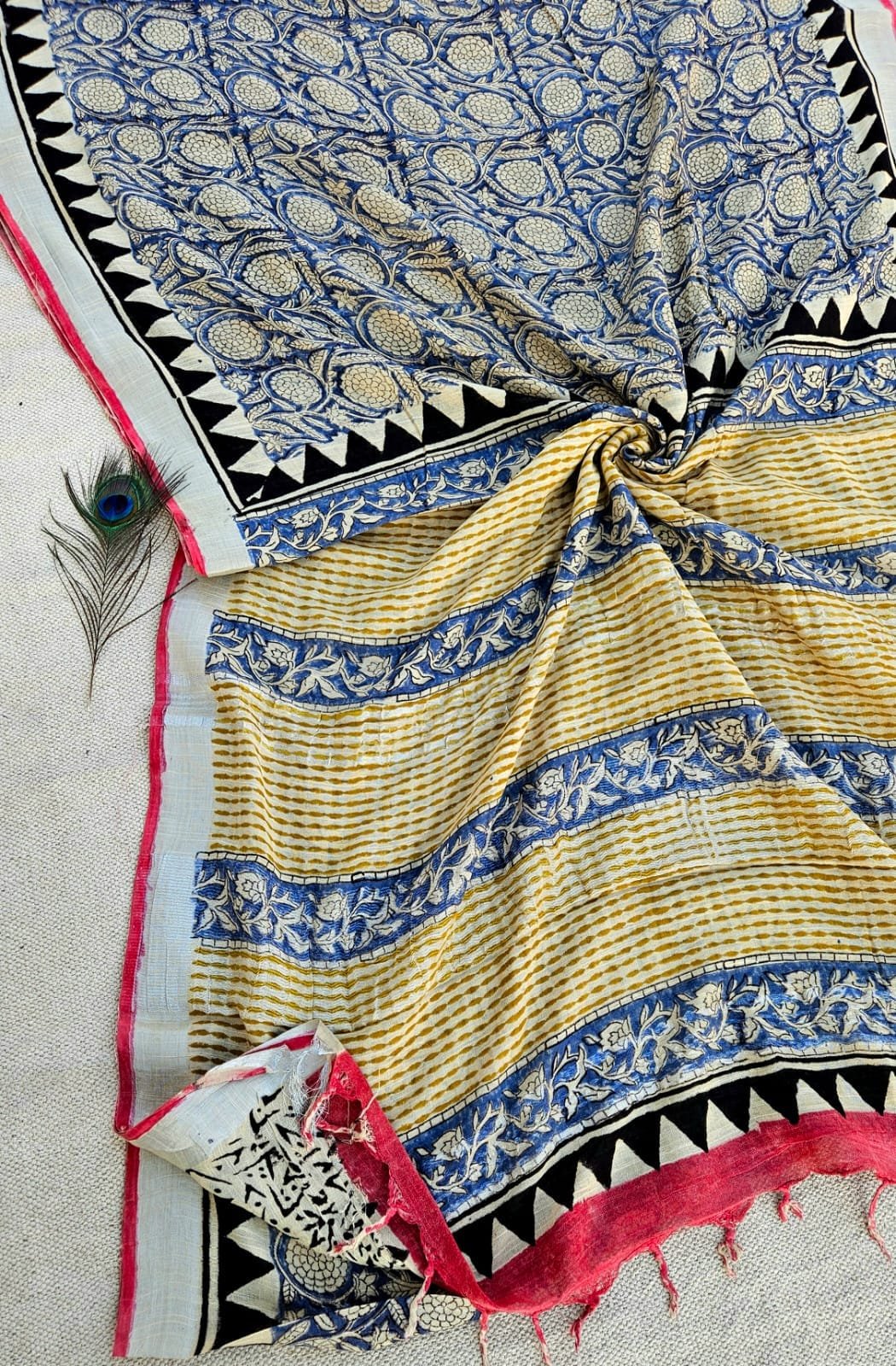 Cotton Linen Printed Saree