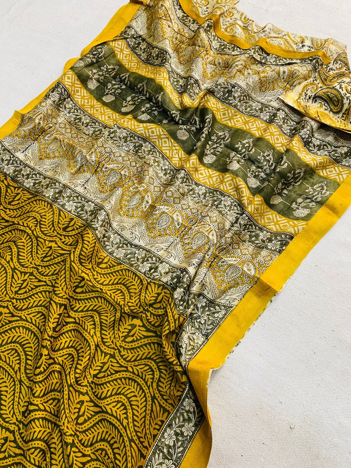 Maheshwari Hand Block Printed Saree
