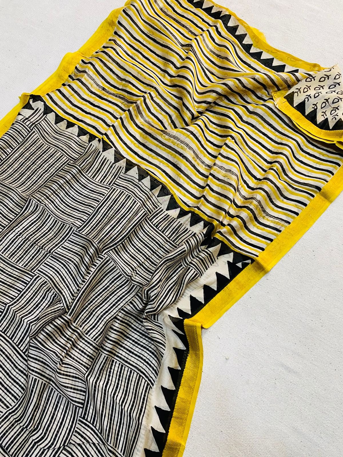 Maheshwari Hand Block Printed Saree