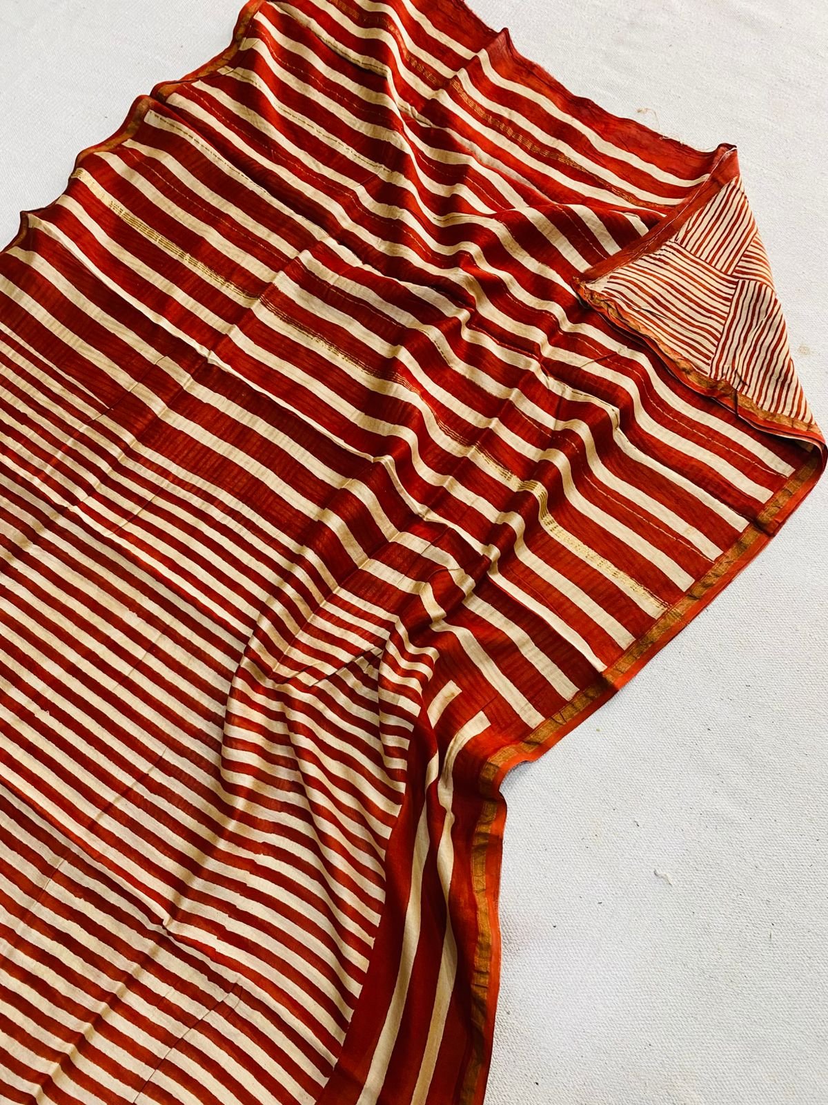 Maheshwari Hand Block Printed Saree