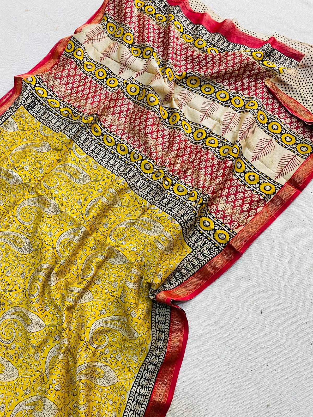 Maheshwari Hand Block Printed Saree