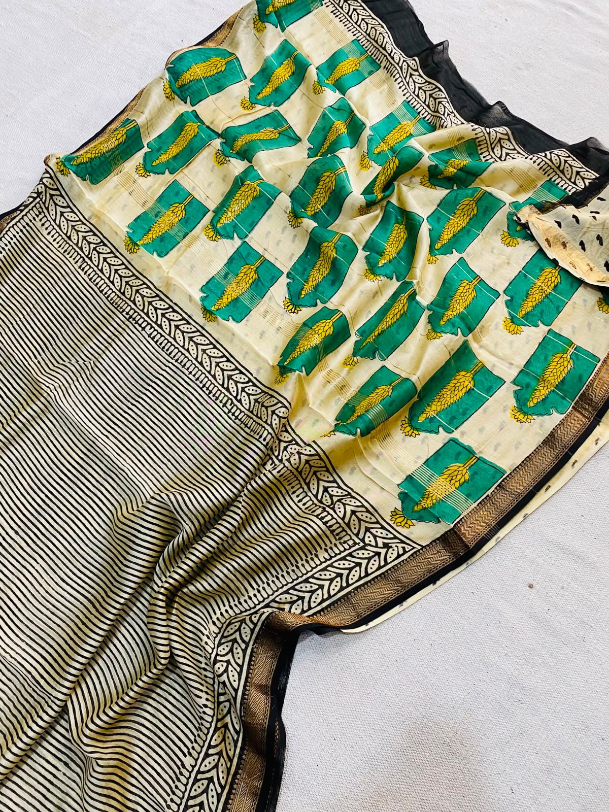 Maheshwari Hand Block Printed Saree