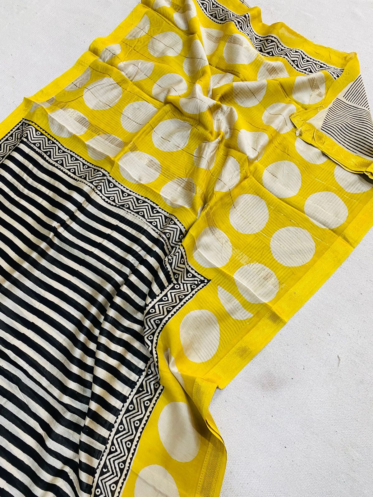 Maheshwari Hand Block Printed Saree