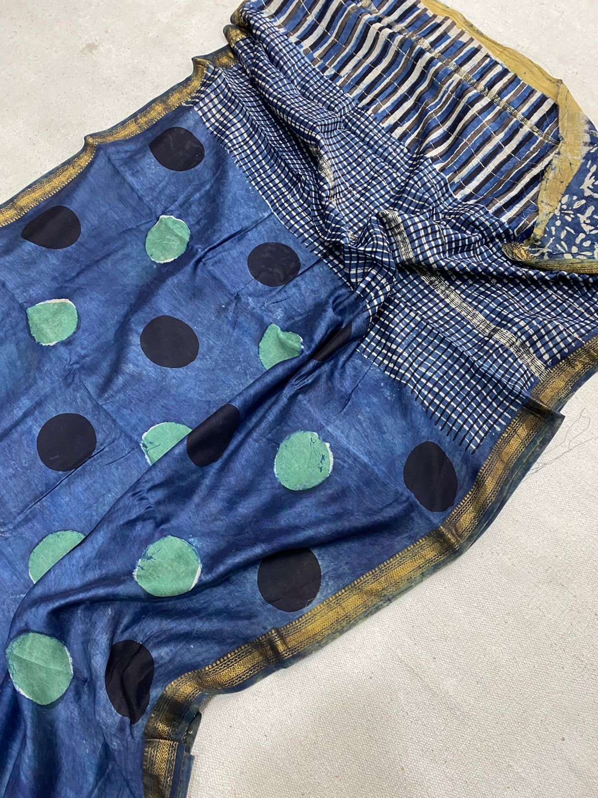 Maheshwari Hand Block Printed Saree