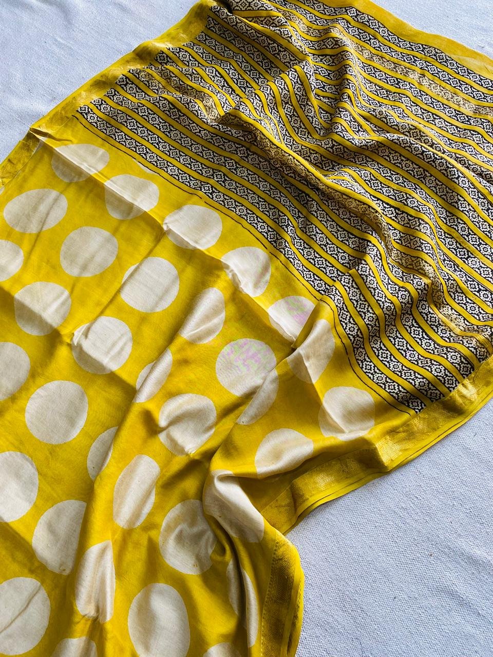 Maheshwari Hand Block Printed Saree