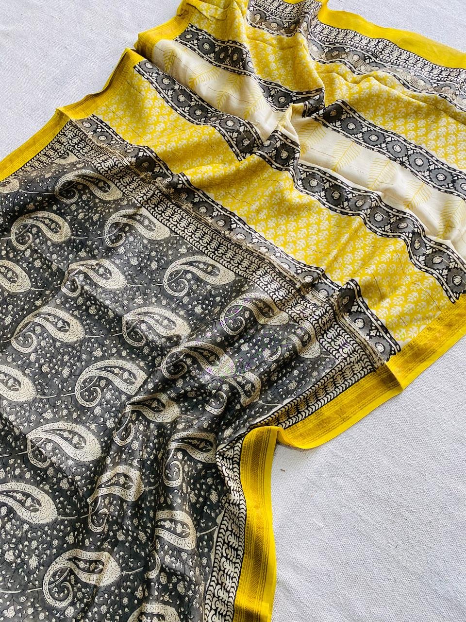 Maheshwari Hand Block Printed Saree