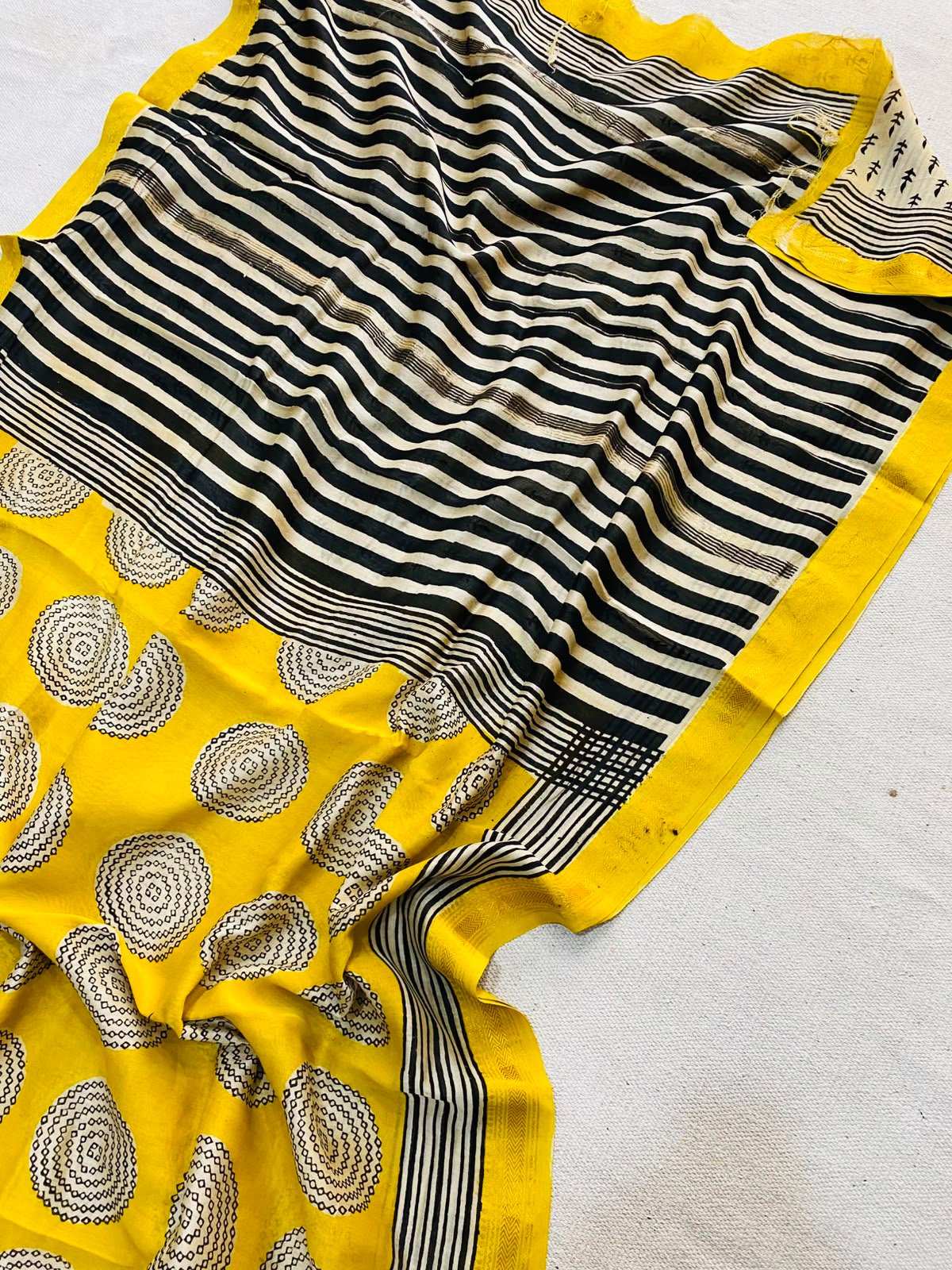 Maheshwari Hand Block Printed Saree