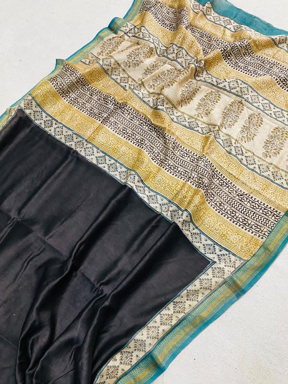 Maheshwari Hand Block Printed Saree