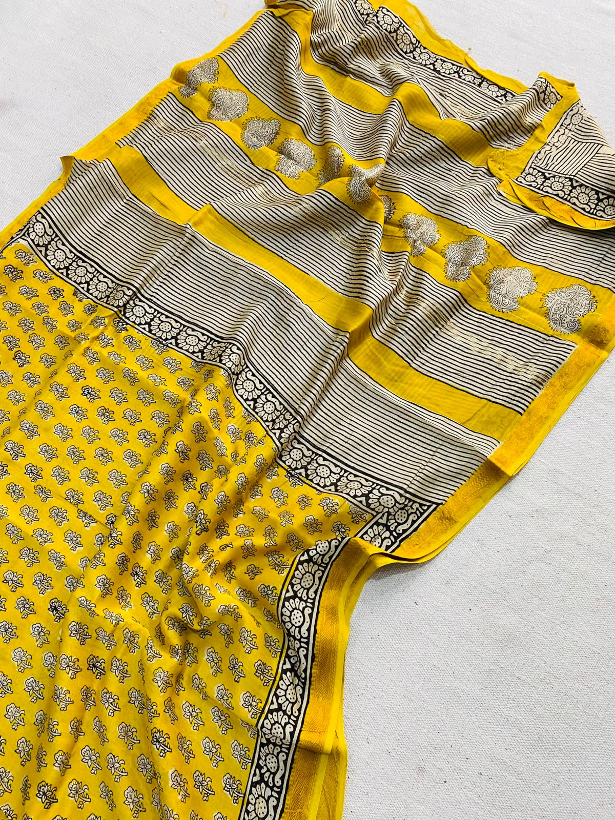 Maheshwari Hand Block Printed Saree
