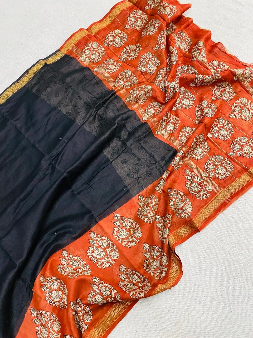 Maheshwari Hand Block Printed Saree