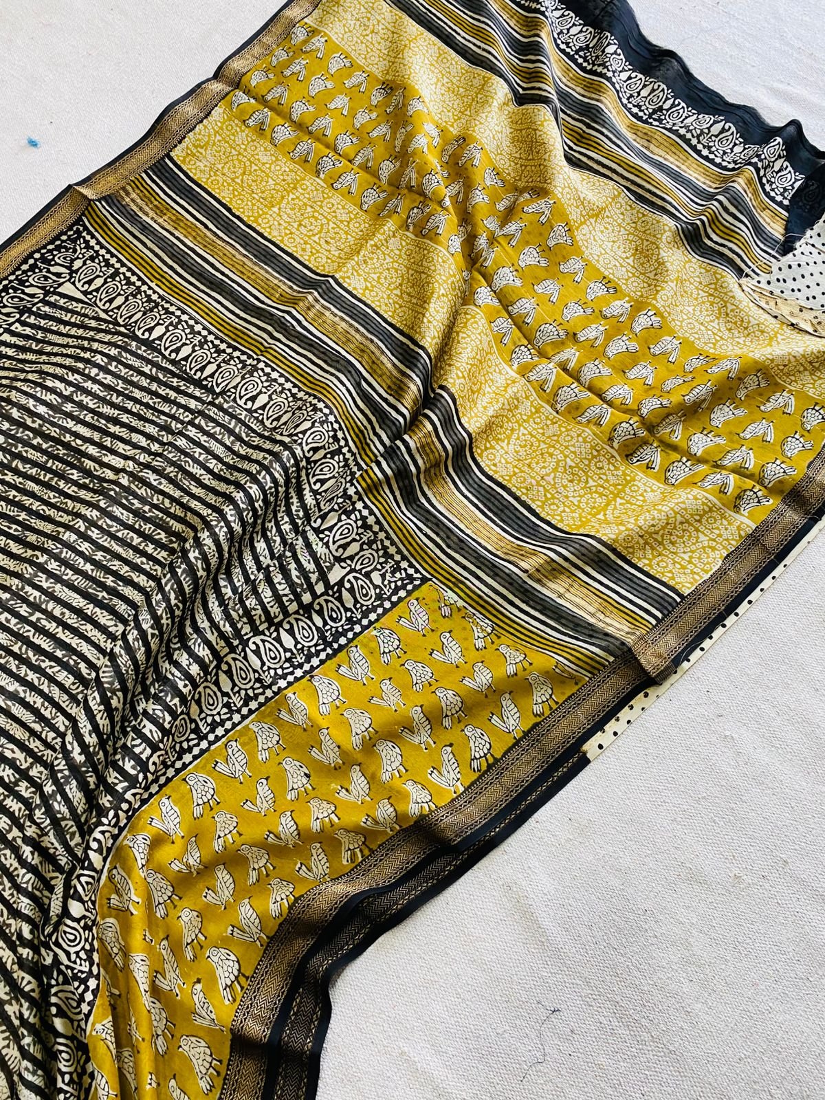 Maheshwari Hand Block Printed Saree