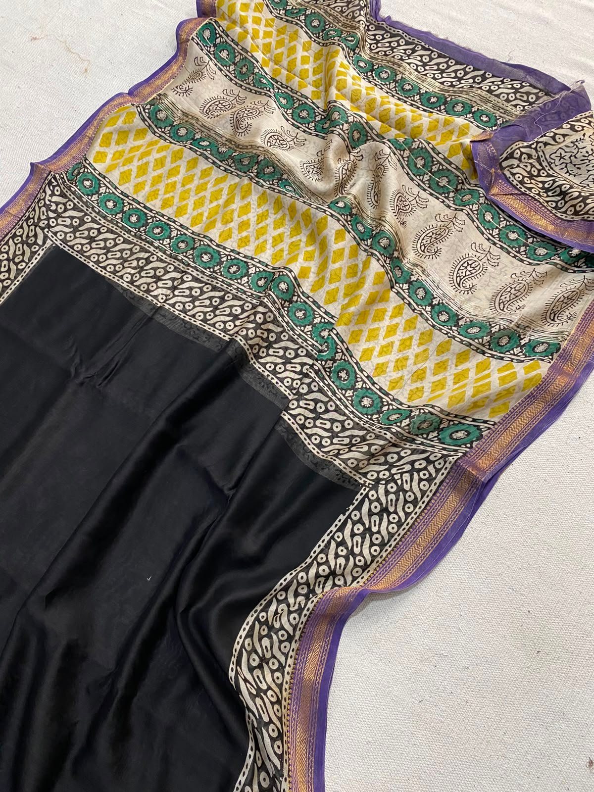 Maheshwari Hand Block Printed Saree
