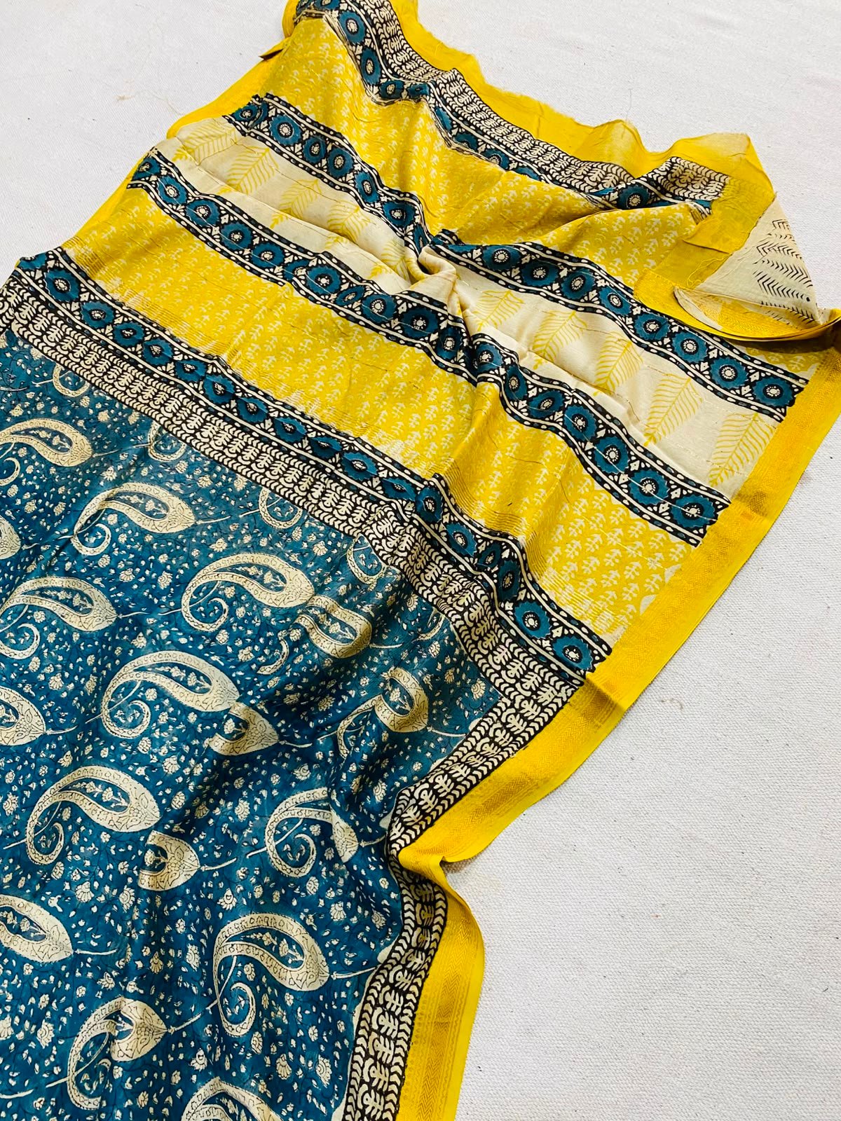 Maheshwari Hand Block Printed Saree