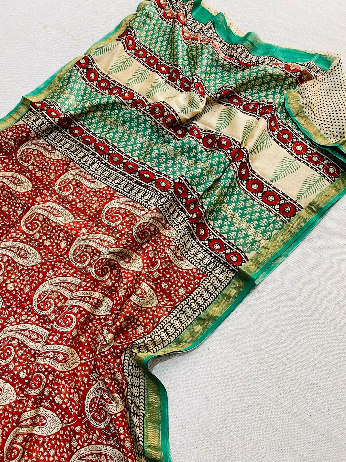 Maheshwari Hand Block Printed Saree