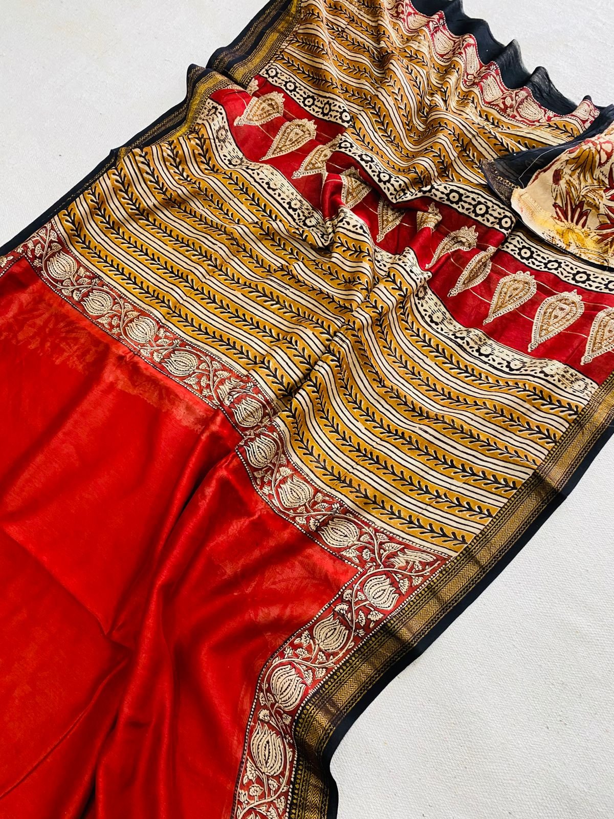 Maheshwari Hand Block Printed Saree