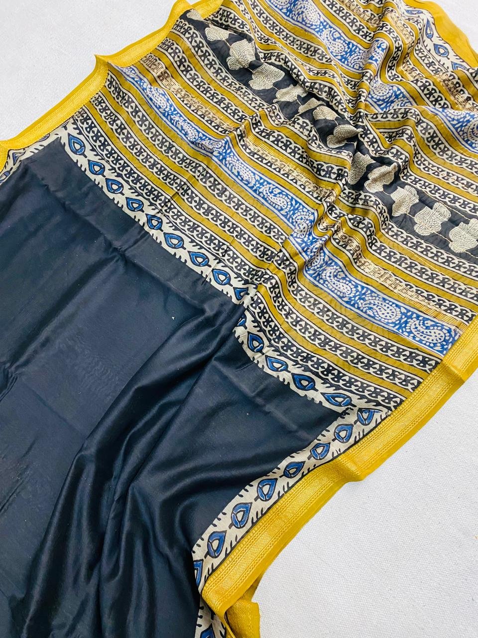 Maheshwari Hand Block Printed Saree