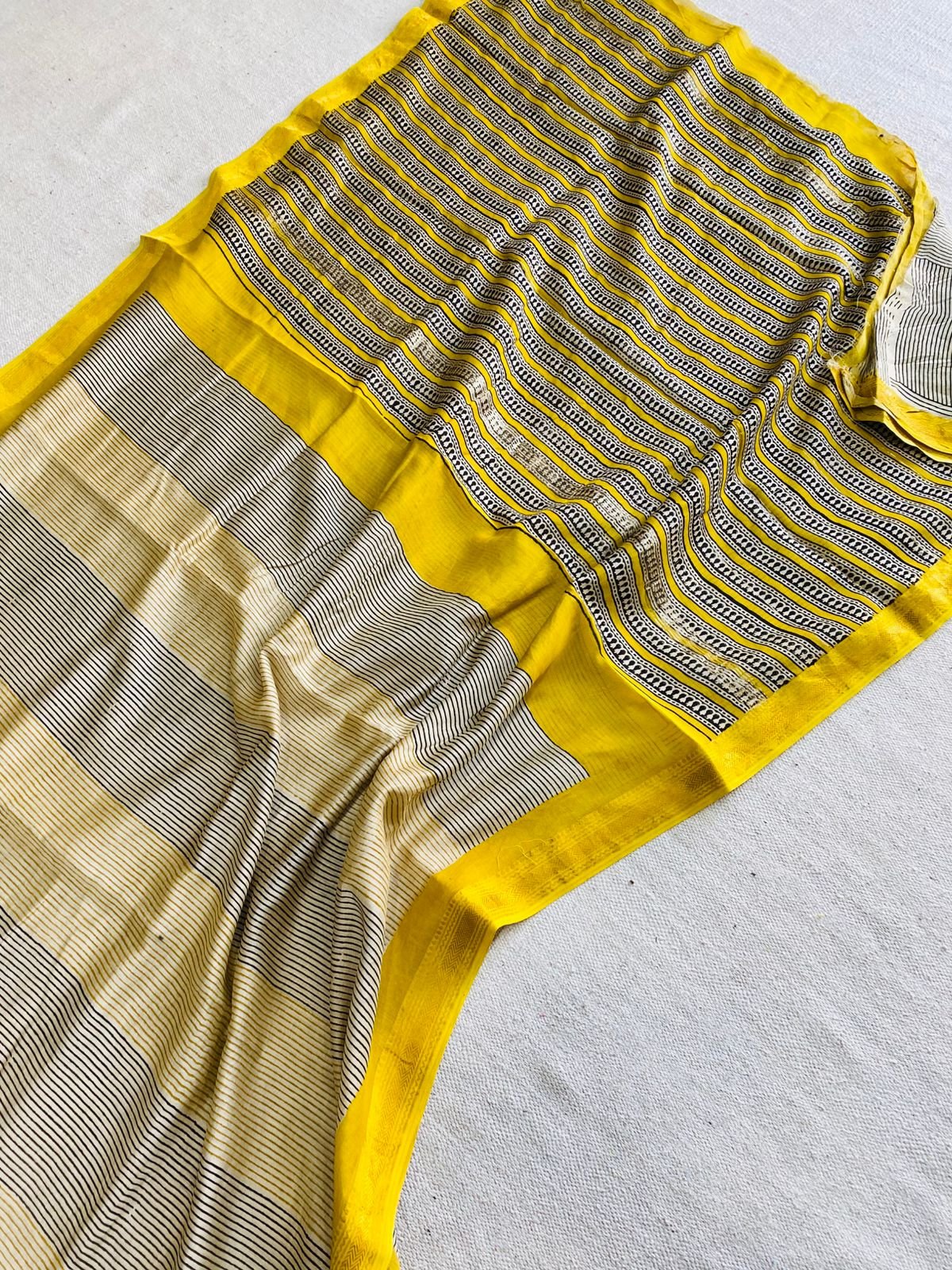Maheshwari Hand Block Printed Saree