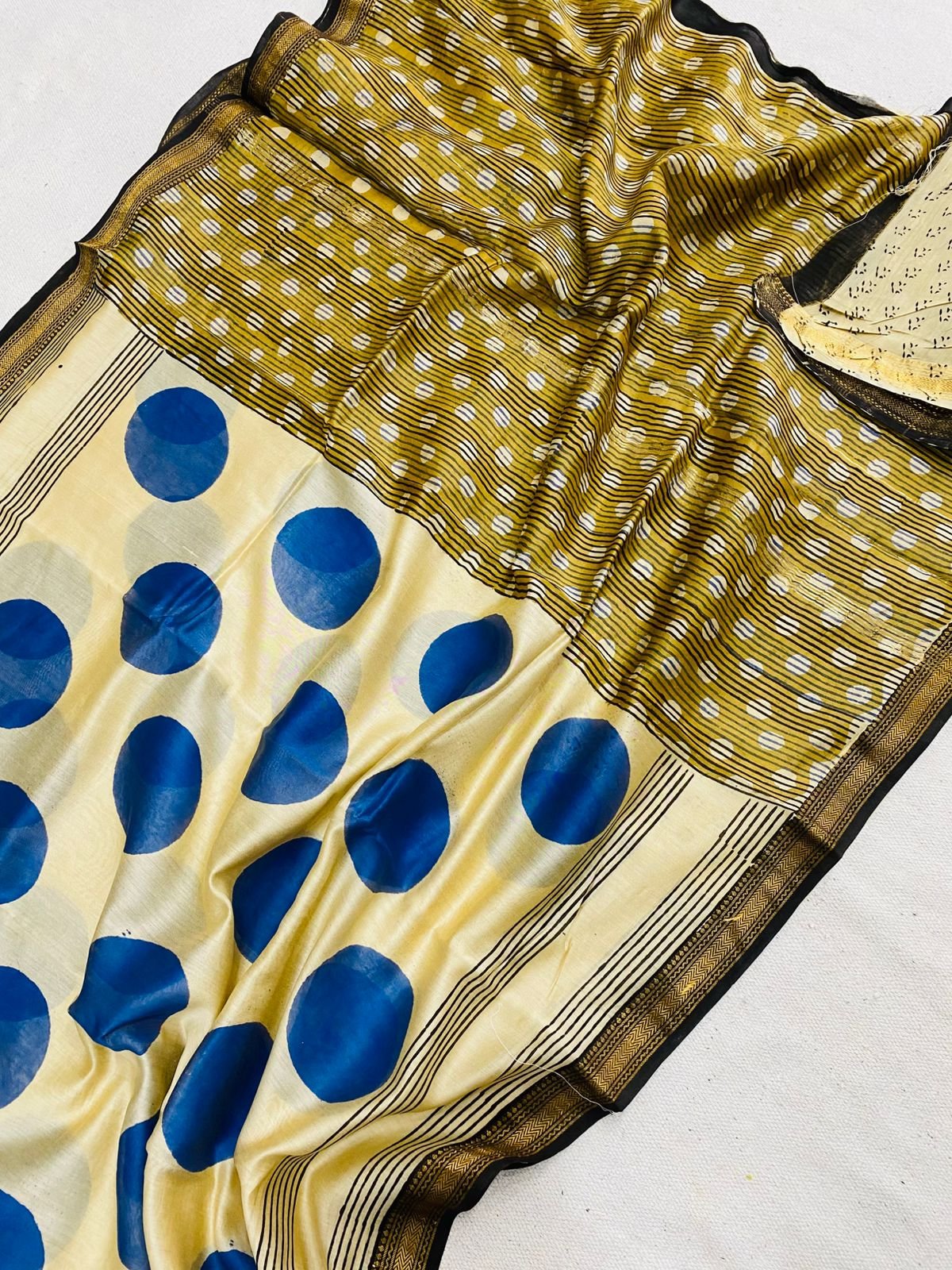 Maheshwari Hand Block Printed Saree