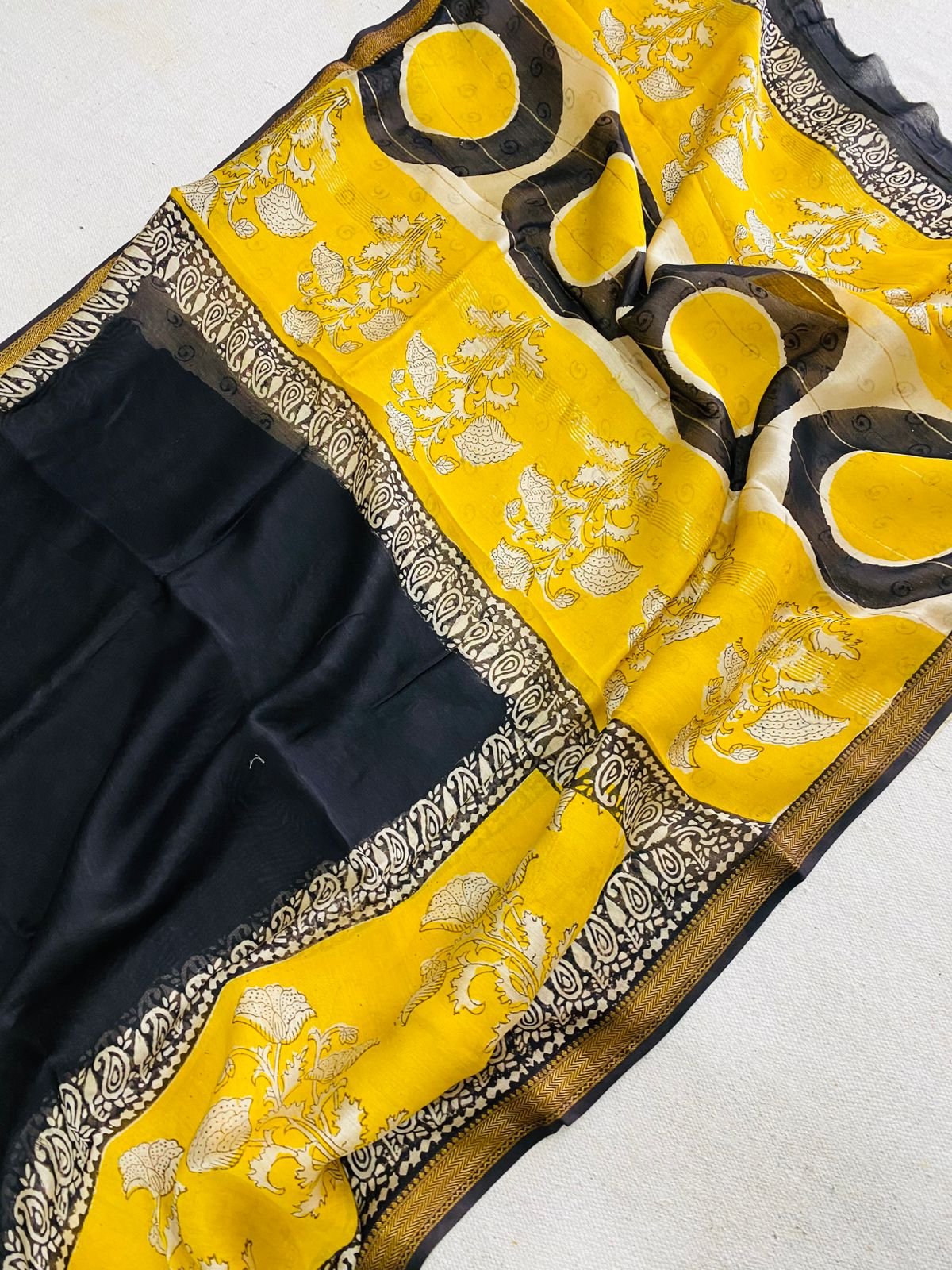 Maheshwari Hand Block Printed Saree