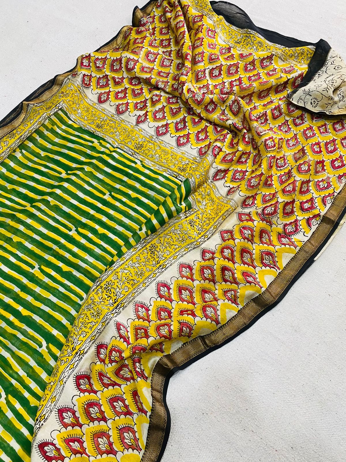 Maheshwari Hand Block Printed Saree