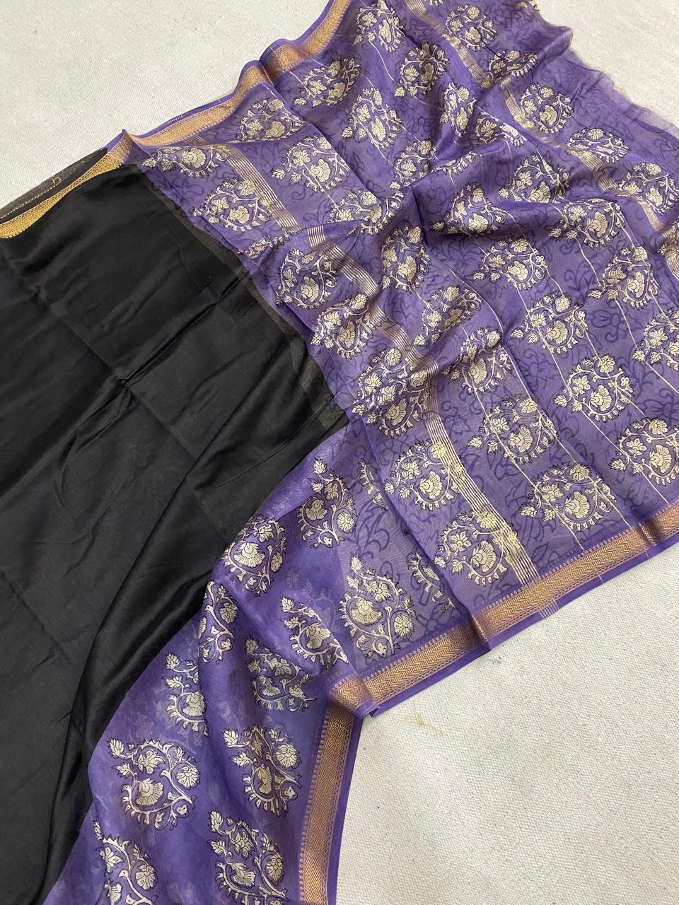 Maheshwari Hand Block Printed Saree