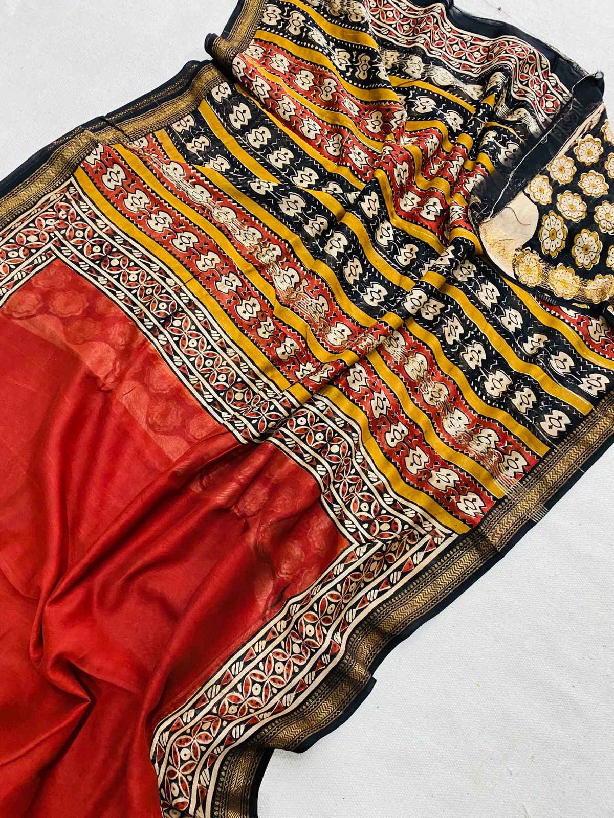 Maheshwari Hand Block Printed Saree
