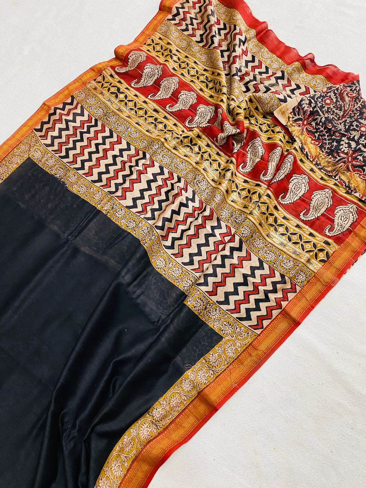 Maheshwari Hand Block Printed Saree