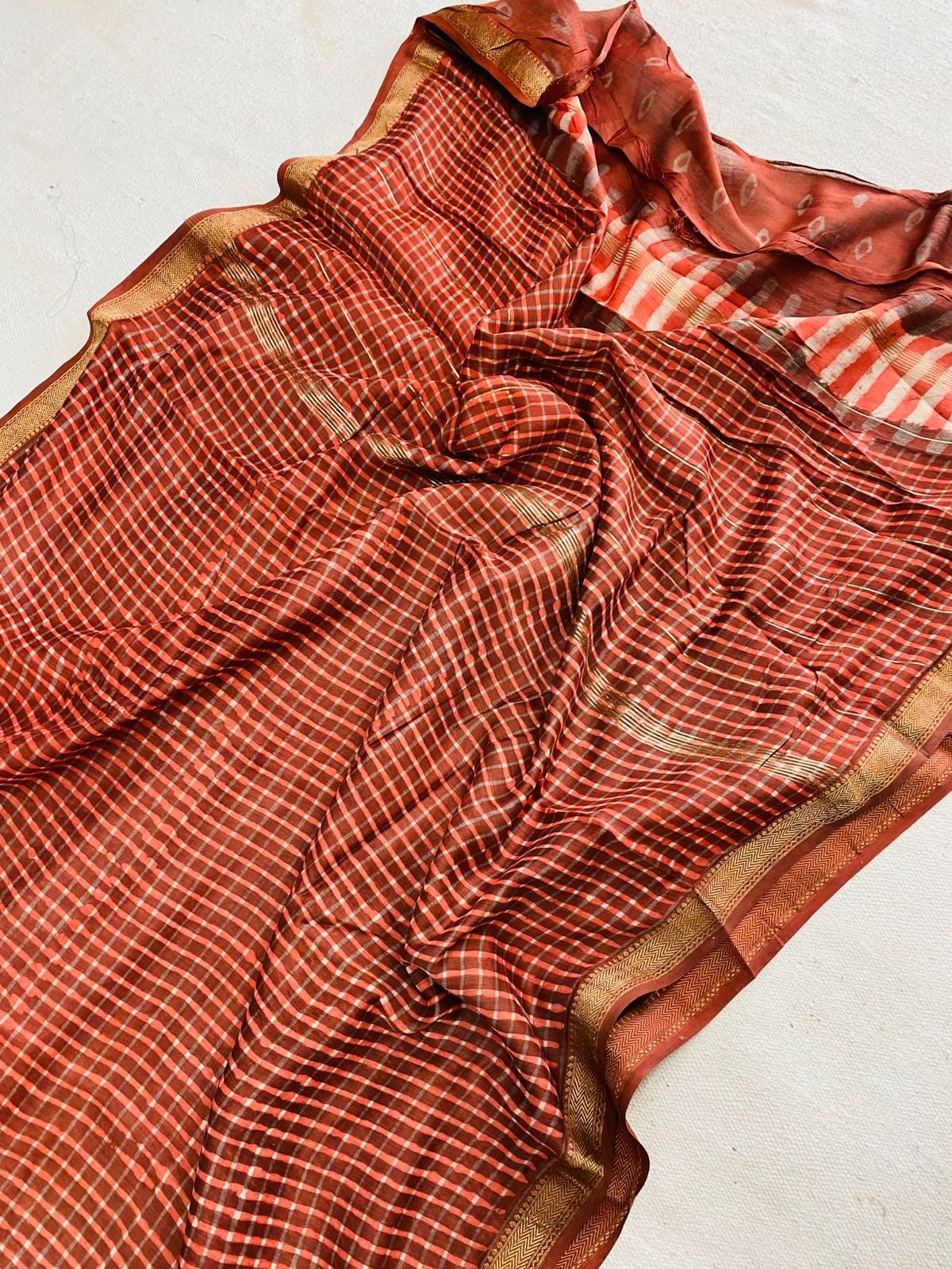 Maheshwari Hand Block Printed Saree