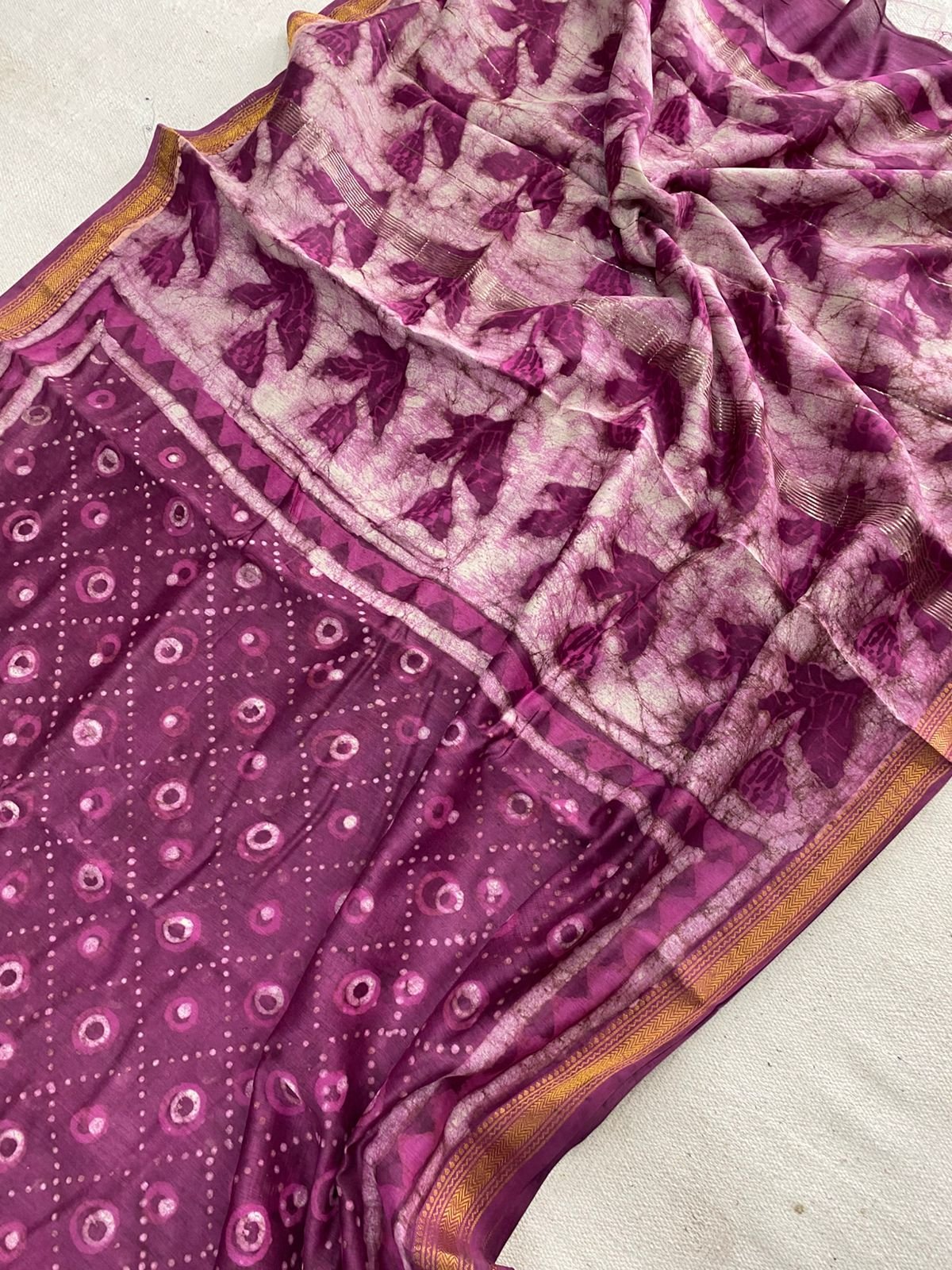 Maheshwari Hand Block Printed Saree
