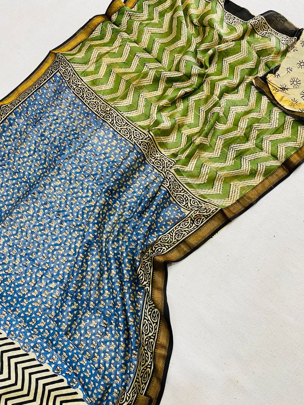 Maheshwari Hand Block Printed Saree