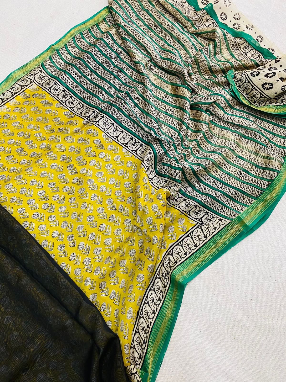 Maheshwari Hand Block Printed Saree