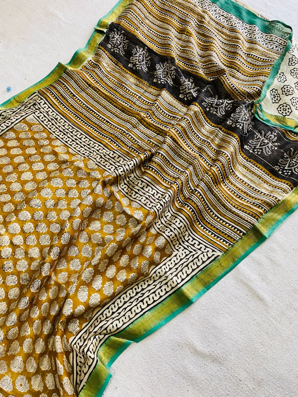 Maheshwari Hand Block Printed Saree