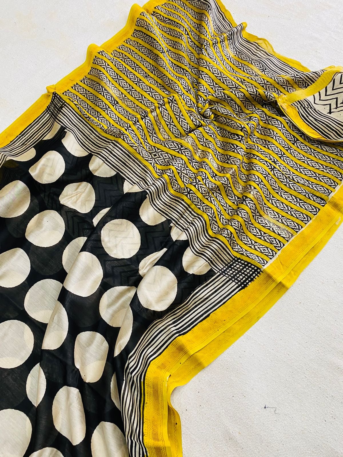 Maheshwari Hand Block Printed Saree