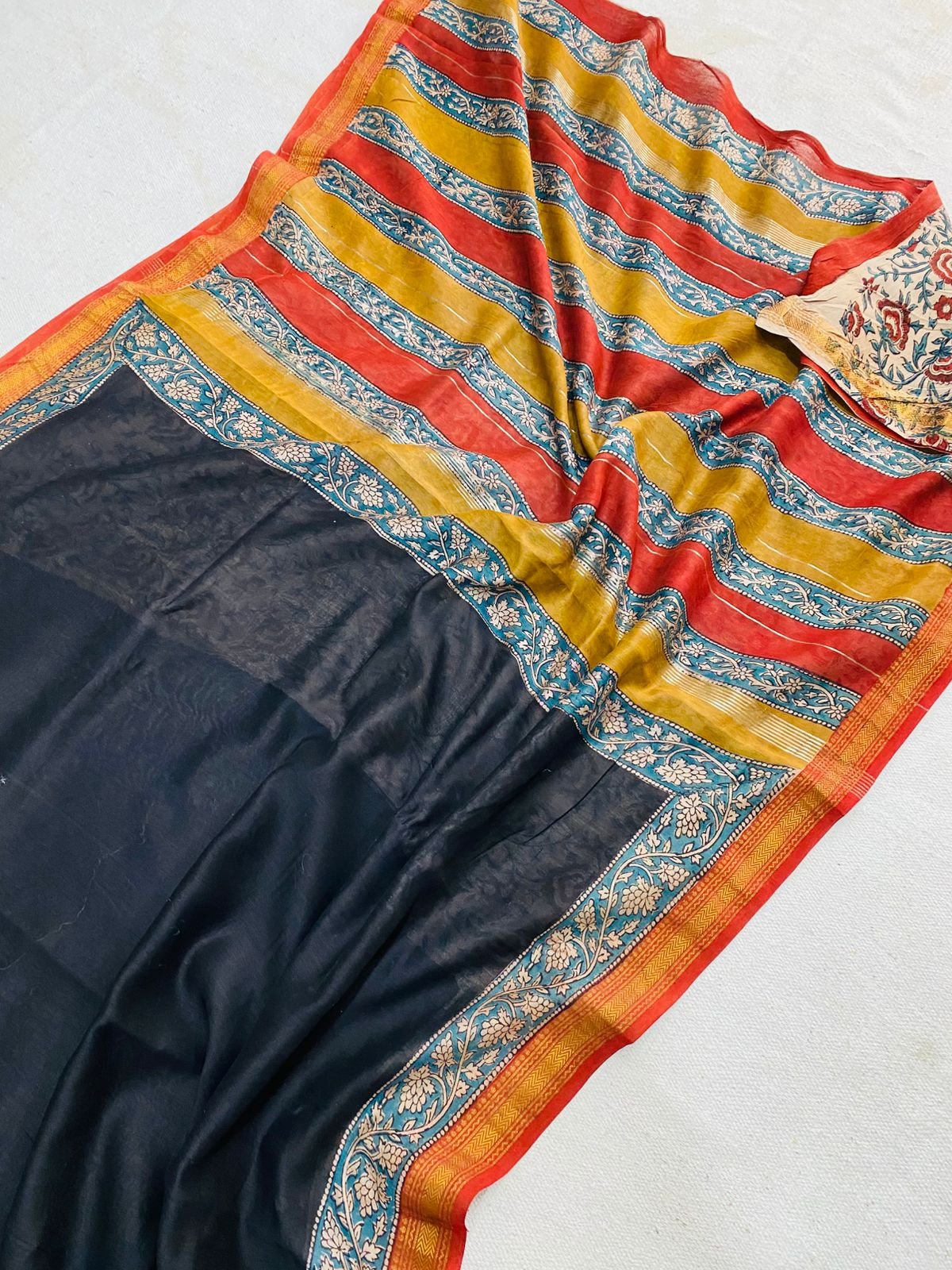 Maheshwari Hand Block Printed Saree